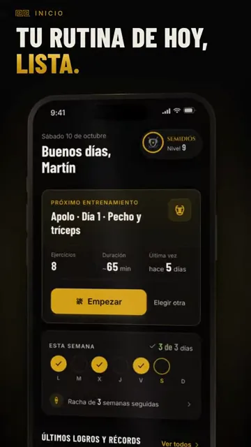 Video de la app de entrenamiento de Heracles: «Tu rutina de hoy, lista»