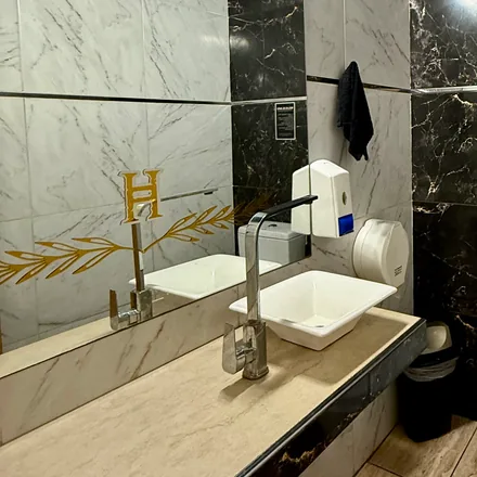 Mesada del baño con la H dorada de Heracles